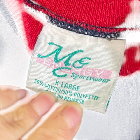 TGIF Grandma Sweatshirt Navy X-Large M&E Energy Cotton Blend Vintage 1990s - Picture 3 of 4